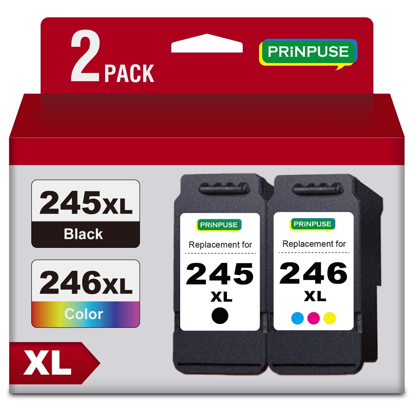 245XL Ink Cartridge for Canon ink 245 and 246 for Canon Pixma MG2522 MX492 MX490 TS3120 MG2520 TR4520 TS202 (Black, Tri-Color)
