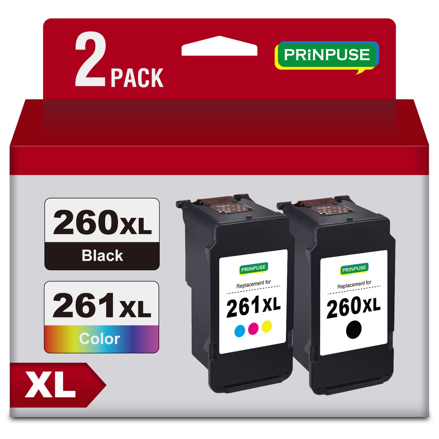 260XL and 261XL Ink Cartridges for Canon 260 and 261 Ink 260/261 Ink 260 XL 261 XL Ink PG-260XL CL-261XL for Canon TS5300 TS5320 TS6420 TS6420a TR7020 TR7020a Printer (Black Tri- Color)