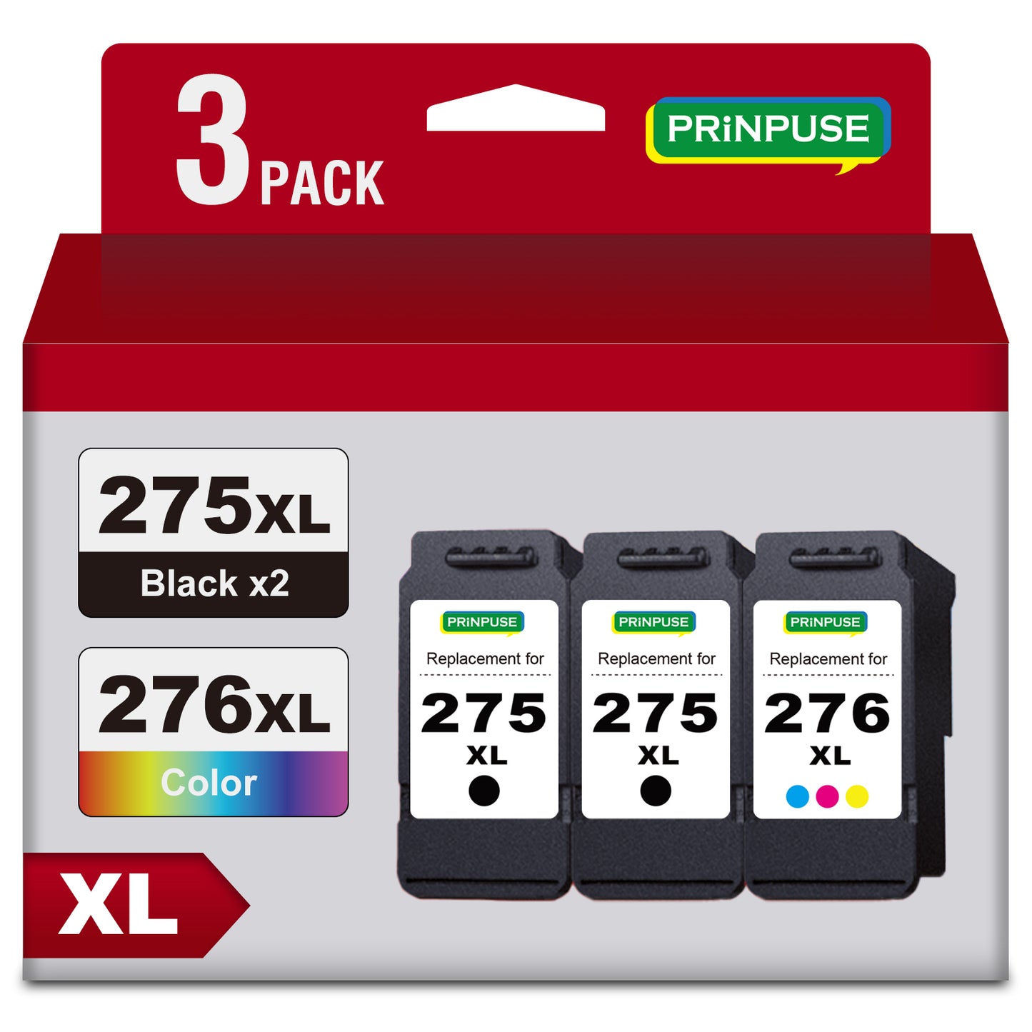 275 276 XL Ink Cartridges for Canon Ink 275 and 276 for Canon 275 276 Ink for Canon Pixma TS3522 TR4720 TR4700 TR4722 Printer (3 Pack)