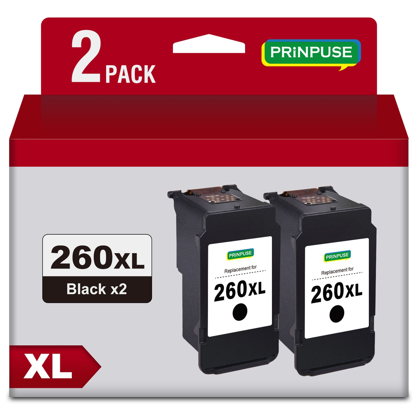 260XL Ink cartridges for Canon 260 261 Ink for Canon Ink 260 and 261 PG-260XL Black ink for Canon TS5300 TS5320 TS6420 TS6420a TR7020 TR7020a Printer (2Black)
