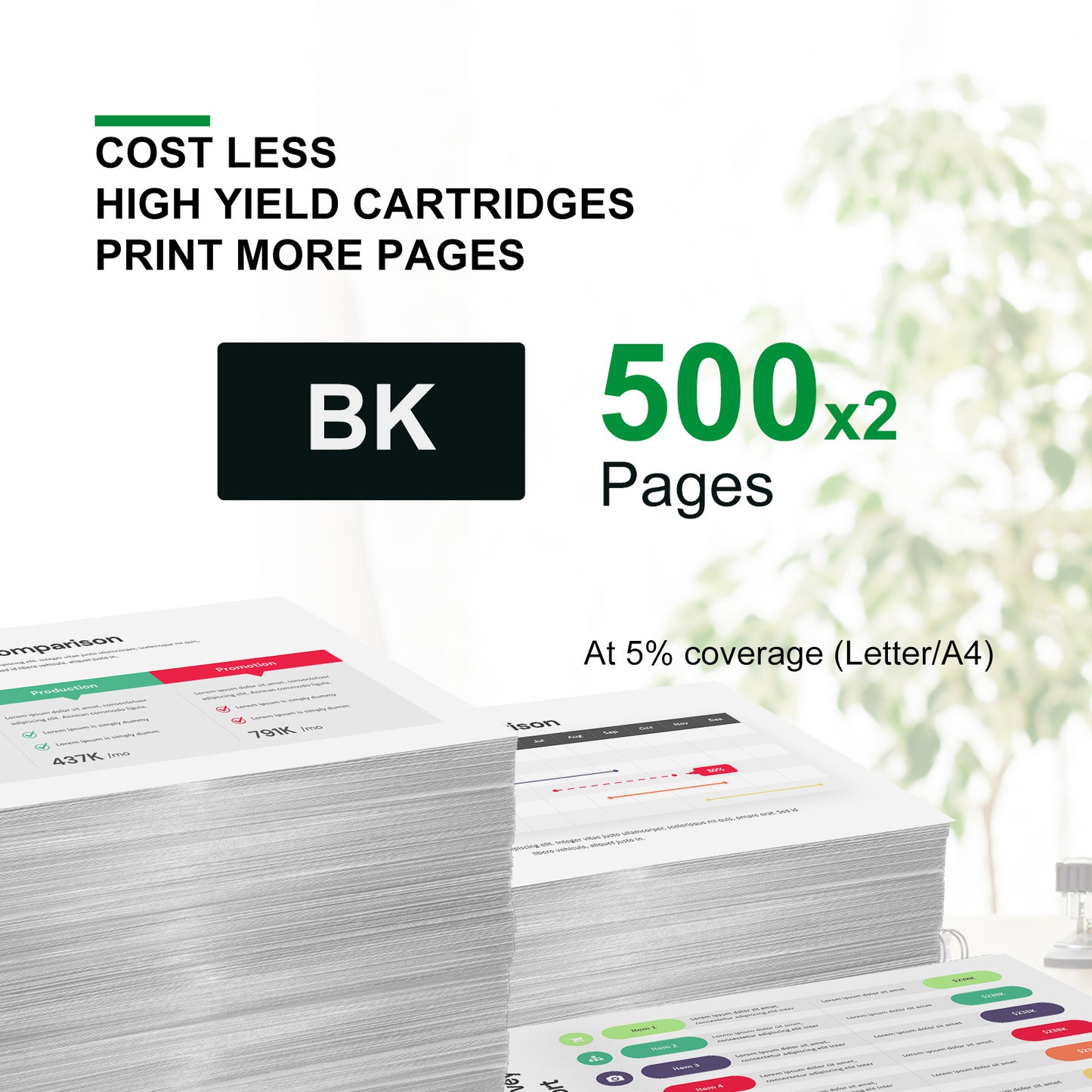 275XL Ink Cartridge for Canon 275 Ink for canon ink 275 and 276 275XL Black Ink Cartridge for Canon PIXMA TS3522 TR4720 TS3500 TS3520 TR4700 TR4722 Printer (2 Black)