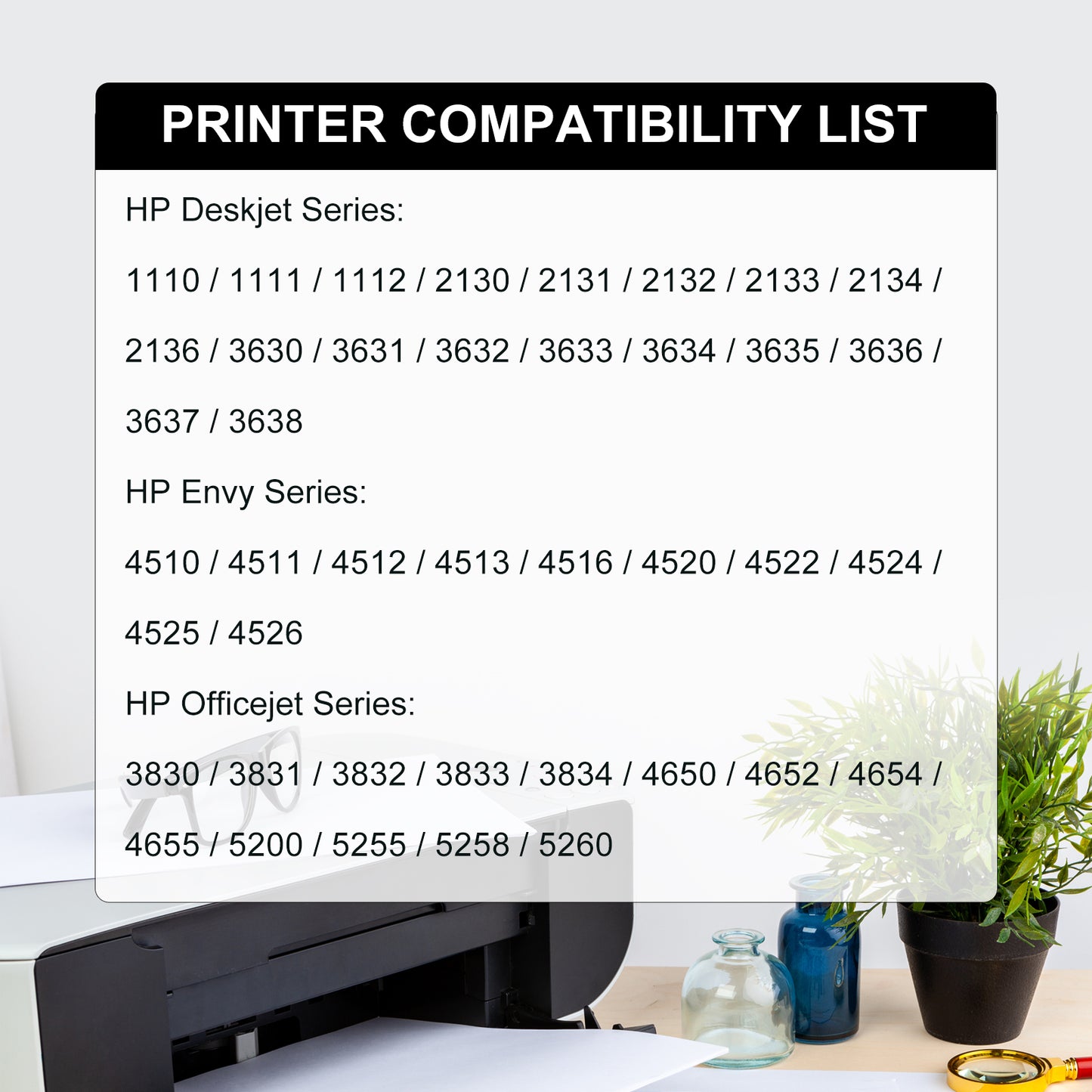 63XL Black Ink cartridge Compatible for HP 63 Black Ink Cartridges for HP OfficeJet 3830 4650 5255 5200 5252 Envy 4520 4512 Printer 63XL ink(2 Black)