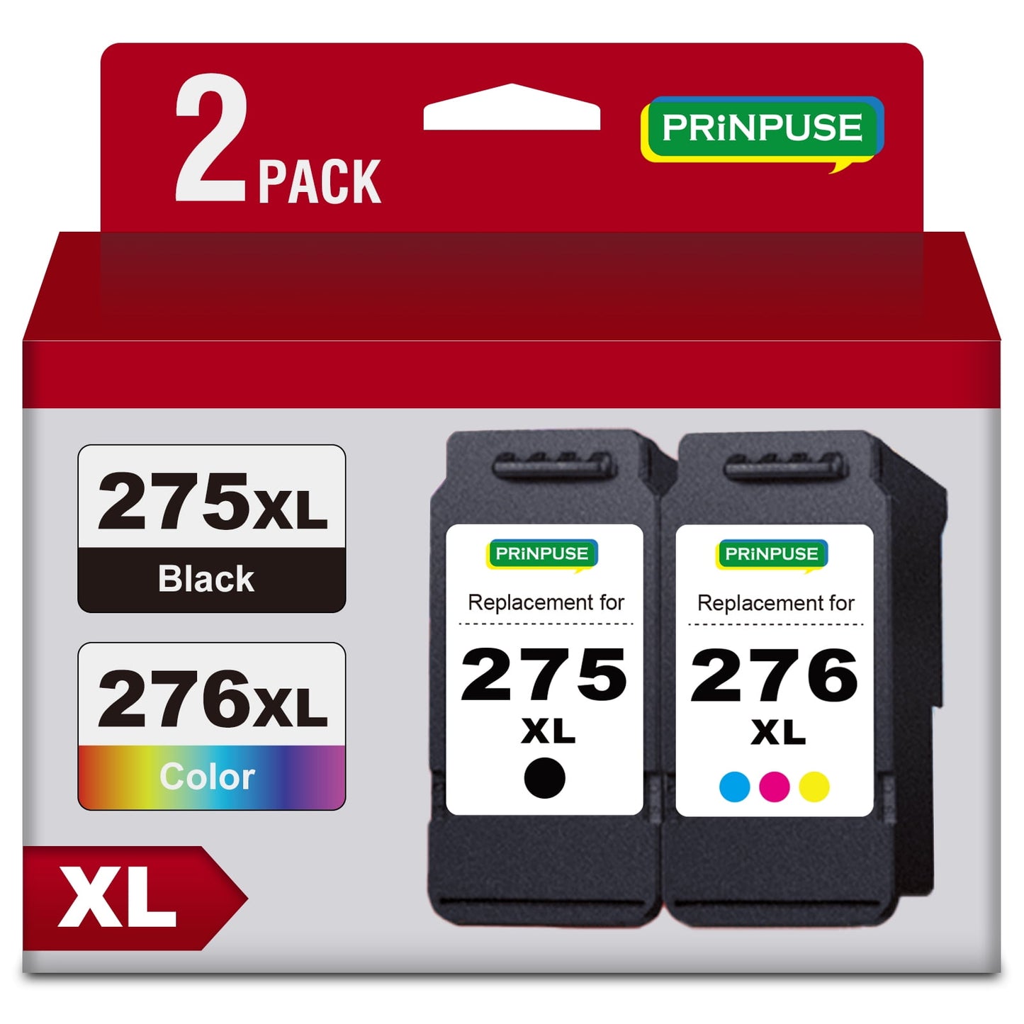 275XL Ink Cartridges for Canon Ink 275 and 276 for Canon PIXMA TS3522 ink TS3520 TS3500 TR4720 TR4700 Printers (Black ;Tri-Color, 2 Pack)