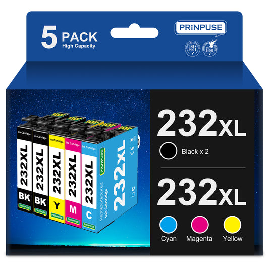 232XL Ink Cartridges for Epson 232 232XL ink cartridges for Epson Workforc WF-2930 WF-2950 Expression XP-4205 XP-4200 Printer (5-Pack)