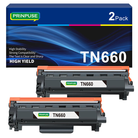 TN660 Toner Cartridge Compatible for Brother TN660 TN630 TN-660 TN-630 HL-L2300D HL-L2380DW HL-L2320D HL-L2340DW MFC-L2700DW MFC-L2740DW DCP-L2540DW Printer(Black, 2 Pack)