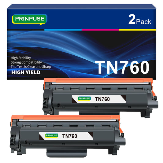 TN760 Toner Cartridge Compatible for Brother TN-760 TN 760 TN-730 730 Work for DCP-L2550DW MFC-L2710DW MFC-L2750DW HL-L2395DW HL-L2350DW HL-L2390DW HL-L2370DW Printer(Black, 2 Pack)