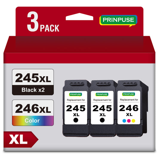 245 246 XL Ink Cartridges for Canon Ink 245 and 246 243 244 245XL 246XL Ink Cartridges for Canon PIXMA MG2522 TS3122 MG2522 TR4520 TR4522 MX492 MX490 TS3322 MG2520 (3 Pack)