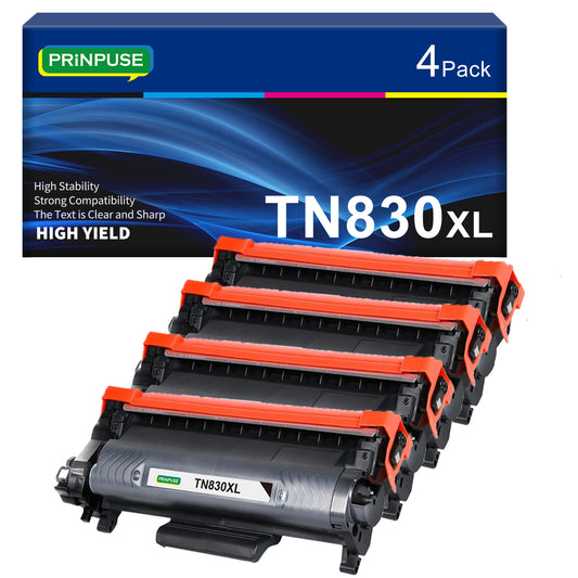 TN830XL TN830 Toner Cartridge Compatible for Brother TN830XL Toner cartridge TN830 HL-L2460DW HL-L2405W DCP-L2640DW MFC-L2820DW HL-L2400D L2405W L2480DW MFC-L2820DWXL Printer Ink 4 Pack